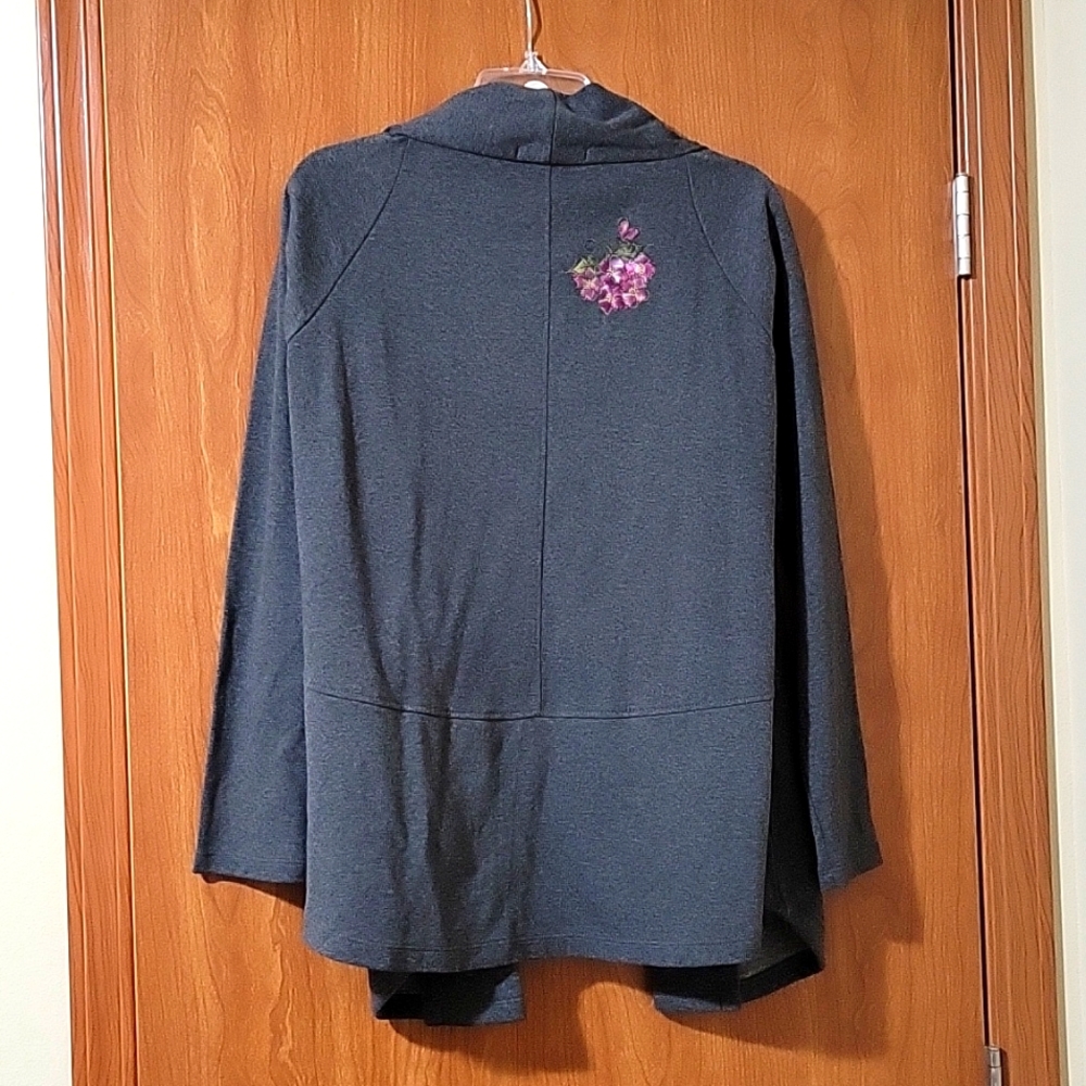Grey Port Authority Size LG hand painted Cardigan